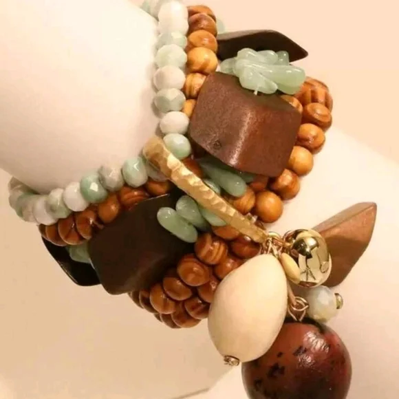 Bohemian Multi Layered Bracelet Set - Picture 2 of 3